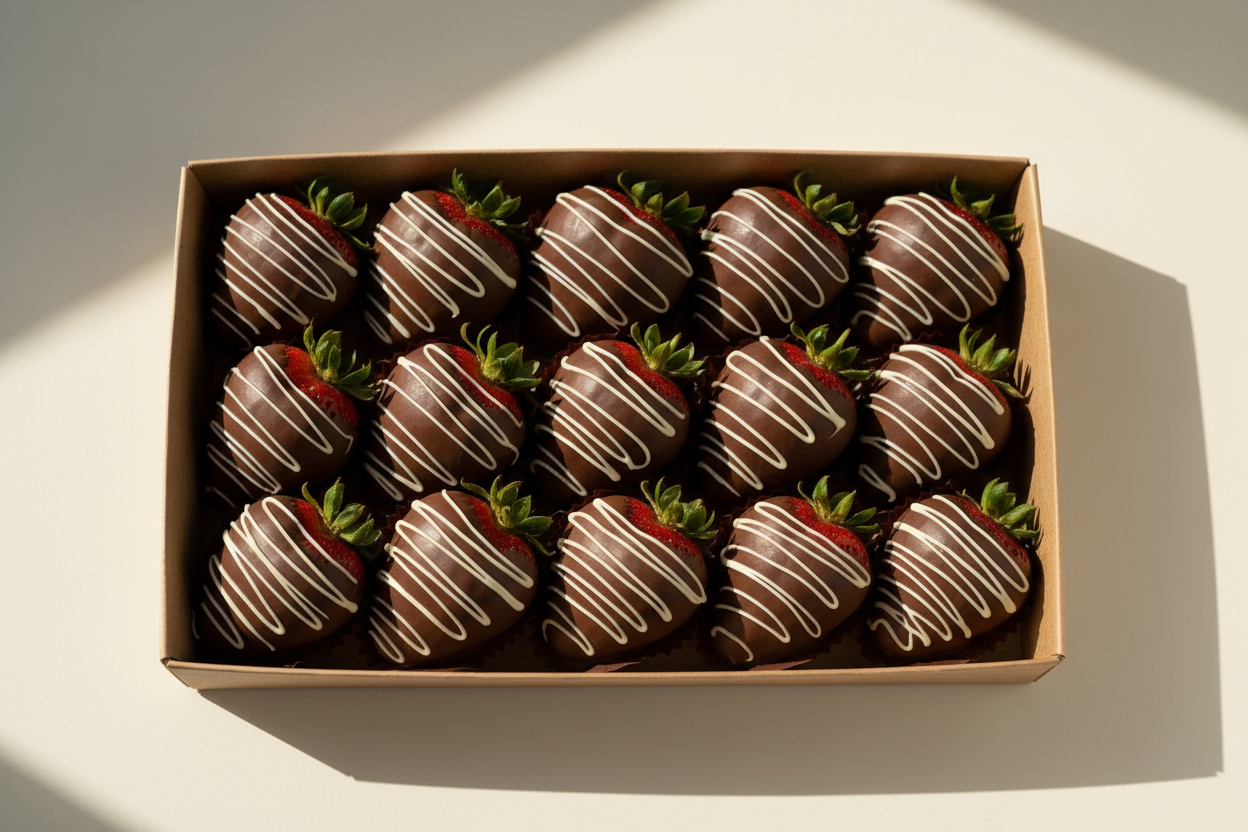 make it a dozen berries - more birds eye view - studio ivory drop shadow background with natural lighting