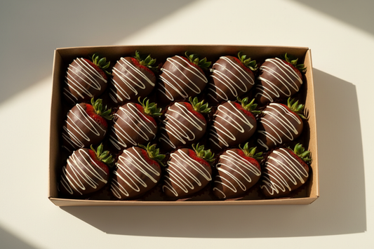 make it a dozen berries - more birds eye view - studio ivory drop shadow background with  natural lighting